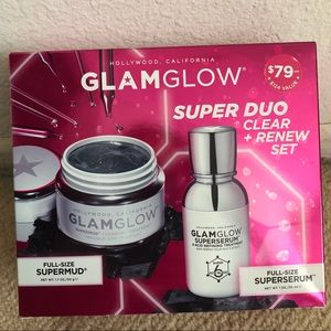 NEW GlamGlow SuperDuo Clear & Renew Set Supermud SuperSerum